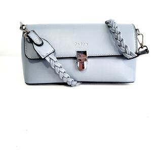 Light Gray Braided-Strap Shoulder Bag